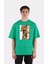 Yeşil Pamuk Bisiklet Yaka Oversize T-Shirt Zoro Samurai Wano Kuni Arc 1