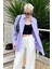 Lila Uzun Kollu Oversize Gömlek MG2003 3