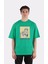 Yeşil Pamuk Bisiklet Yaka Oversize T-Shirt Zoro Samurai Wano Kuni Arc 1
