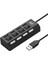 WD60 4 Port USB Çoklayıcı 2,0 USB Hub Anahtarlı Işıklı 2