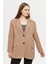 Kahverengi Oversize Dokuma Blazer Ceket 3