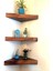 Dekoratif Doğal Ahşap 3'Lü Üçgen Köşe Raf 25x25x4 cm (Gizli Aparatlı Raf) 1