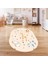 Dijital Baskılı Kaymaz Yıkanabilir Eğlenceli Eğitici Oval Çocuk Odası Halısı, N-O-Çocuk-35-Krem, 1