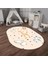 Dijital Baskılı Kaymaz Yıkanabilir Eğlenceli Eğitici Oval Çocuk Odası Halısı, N-O-Çocuk-35-Krem, 2