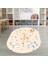 Dijital Baskılı Kaymaz Yıkanabilir Eğlenceli Eğitici Oval Çocuk Odası Halısı, N-O-Çocuk-35-Krem, 5