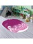 Dijital Baskılı Kaymaz Yıkanabilir Eğlenceli Eğitici Oval Çocuk Odası Halısı, N-O-Çocuk-43-Mor, 2