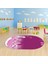 Dijital Baskılı Kaymaz Yıkanabilir Eğlenceli Eğitici Oval Çocuk Odası Halısı, N-O-Çocuk-43-Mor, 3