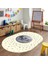 Dijital Baskılı Kaymaz Yıkanabilir Eğlenceli Eğitici Oval Çocuk Odası Halısı, N-O-Çocuk-27-Krem, 1