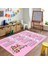 Dijital Baskılı Kaymaz Taban Yıkanabilir Eğlenceli Eğitici Çocuk Odası Halısı, N-Çocuk-05-Pembe, 5