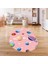 Dijital Baskılı Kaymaz Yıkanabilir Eğlenceli Eğitici Oval Çocuk Odası Halısı, N-O-Çocuk-38-Pembe, 1