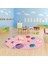 Dijital Baskılı Kaymaz Yıkanabilir Eğlenceli Eğitici Oval Çocuk Odası Halısı, N-O-Çocuk-38-Pembe, 4