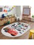 Dijital Baskılı Kaymaz Yıkanabilir Eğlenceli Eğitici Oval Çocuk Odası Halısı, N-O-Çocuk-03-Gri, 5