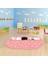 Dijital Baskılı Kaymaz Yıkanabilir Eğlenceli Eğitici Oval Çocuk Odası Halısı, N-O-Çocuk-49-Pembe, 2