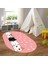 Dijital Baskılı Kaymaz Yıkanabilir Eğlenceli Eğitici Oval Çocuk Odası Halısı, N-O-Çocuk-49-Pembe, 4