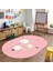 Dijital Baskılı Kaymaz Yıkanabilir Eğlenceli Eğitici Oval Çocuk Odası Halısı, N-O-Çocuk-24-Pembe, 2