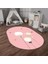Dijital Baskılı Kaymaz Yıkanabilir Eğlenceli Eğitici Oval Çocuk Odası Halısı, N-O-Çocuk-24-Pembe, 4