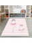 Dijital Baskılı Kaymaz Taban Yıkanabilir Eğlenceli Eğitici Çocuk Odası Halısı, N-Çocuk-09-Pembe, 1