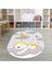 Dijital Baskılı Kaymaz Yıkanabilir Eğlenceli Eğitici Oval Çocuk Odası Halısı, N-O-Çocuk-34-Gri, 5