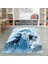 Dijital Baskılı Kaymaz Taban Yıkanabilir Eğlenceli Eğitici Çocuk Odası Halısı, N-Çocuk-42-Mavi, 4