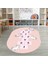 Dijital Baskılı Kaymaz Yıkanabilir Eğlenceli Eğitici Oval Çocuk Odası Halısı, N-O-Çocuk-37-Pembe, 5