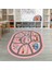 Dijital Baskılı Kaymaz Yıkanabilir Eğlenceli Eğitici Oval Çocuk Odası Halısı, N-O-Çocuk-02-Pembe, 2