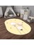 Dijital Baskılı Kaymaz Yıkanabilir Eğlenceli Eğitici Oval Çocuk Odası Halısı, N-O-Çocuk-24-Krem, 4
