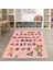 Dijital Baskılı Kaymaz Taban Yıkanabilir Eğlenceli Eğitici Çocuk Odası Halısı, N-Çocuk-33-Pembe, 5