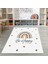 Dijital Baskılı Kaymaz Taban Yıkanabilir Eğlenceli Eğitici Çocuk Odası Halısı, N-Çocuk-14-Beyaz, 1