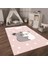 Dijital Baskılı Kaymaz Taban Yıkanabilir Eğlenceli Eğitici Çocuk Odası Halısı, N-Çocuk-22-Pembe, 4
