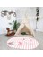 Dijital Baskılı Kaymaz Yıkanabilir Eğlenceli Eğitici Oval Çocuk Odası Halısı, N-O-Çocuk-09-Pembe, 3