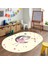 Dijital Baskılı Kaymaz Yıkanabilir Eğlenceli Eğitici Oval Çocuk Odası Halısı, N-O-Çocuk-13-Krem, 4