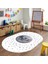Dijital Baskılı Kaymaz Yıkanabilir Eğlenceli Eğitici Oval Çocuk Odası Halısı, N-O-Çocuk-27-Beyaz, 1