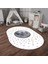 Dijital Baskılı Kaymaz Yıkanabilir Eğlenceli Eğitici Oval Çocuk Odası Halısı, N-O-Çocuk-27-Beyaz, 3
