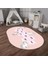 Dijital Baskılı Kaymaz Yıkanabilir Eğlenceli Eğitici Oval Çocuk Odası Halısı, N-O-Çocuk-37-Pembe, 2