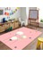 Dijital Baskılı Kaymaz Taban Yıkanabilir Eğlenceli Eğitici Çocuk Odası Halısı, N-Çocuk-24-Pembe, 2
