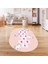 Dijital Baskılı Kaymaz Yıkanabilir Eğlenceli Eğitici Oval Çocuk Odası Halısı, N-O-Çocuk-37-Pembe, 1
