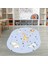 Dijital Baskılı Kaymaz Yıkanabilir Eğlenceli Eğitici Oval Çocuk Odası Halısı, N-O-Çocuk-35-Mavi, 5