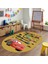 Dijital Baskılı Kaymaz Yıkanabilir Eğlenceli Eğitici Oval Çocuk Odası Halısı, N-O-Çocuk-03-Turuncu, 5