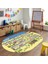 Dijital Baskılı Kaymaz Yıkanabilir Eğlenceli Eğitici Oval Çocuk Odası Halısı, N-O-Çocuk-07-Sarı, 5
