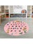 Dijital Baskılı Kaymaz Yıkanabilir Eğlenceli Yuvarlak Çocuk Odası Halısı, N-Y-Çocuk-33-Pembe, 5