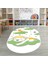 Dijital Baskılı Kaymaz Yıkanabilir Eğlenceli Eğitici Oval Çocuk Odası Halısı, N-O-Çocuk-34-Yeşil, 5