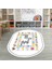 Dijital Baskılı Kaymaz Yıkanabilir Eğlenceli Eğitici Oval Çocuk Odası Halısı, N-O-Çocuk-44-Beyaz, 4