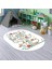 Dijital Baskılı Kaymaz Yıkanabilir Eğlenceli Eğitici Oval Çocuk Odası Halısı, N-O-Çocuk-48-Beyaz, 1