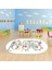 Dijital Baskılı Kaymaz Yıkanabilir Eğlenceli Eğitici Oval Çocuk Odası Halısı, N-O-Çocuk-48-Beyaz, 2