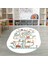 Dijital Baskılı Kaymaz Yıkanabilir Eğlenceli Eğitici Oval Çocuk Odası Halısı, N-O-Çocuk-48-Beyaz, 3