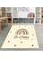 Dijital Baskılı Kaymaz Taban Yıkanabilir Eğlenceli Eğitici Çocuk Odası Halısı, N-Çocuk-14-Krem, 1