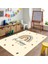 Dijital Baskılı Kaymaz Taban Yıkanabilir Eğlenceli Eğitici Çocuk Odası Halısı, N-Çocuk-14-Krem, 4