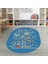 Dijital Baskılı Kaymaz Yıkanabilir Eğlenceli Eğitici Oval Çocuk Odası Halısı, N-O-Çocuk-48-Mavi, 3