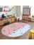 Dijital Baskılı Kaymaz Yıkanabilir Eğlenceli Eğitici Oval Çocuk Odası Halısı, N-O-Çocuk-19-Pembe, 3