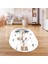 Dijital Baskılı Kaymaz Yıkanabilir Eğlenceli Eğitici Oval Çocuk Odası Halısı, N-O-Çocuk-30-Beyaz, 2